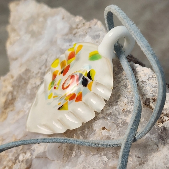 Colorful Glass Leaf Pendant - Picture 3 of 6